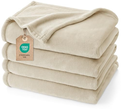 PHF Kuscheldecke Flauschig Fleecedecke 220x240cm - Oeko-Tex Weich Warm Wohndecke, 1PC Decke Blanket für Couch Sofa Bett, Tagesdecken & Kuscheldecken, Sofa überwurfdecke, Eiche