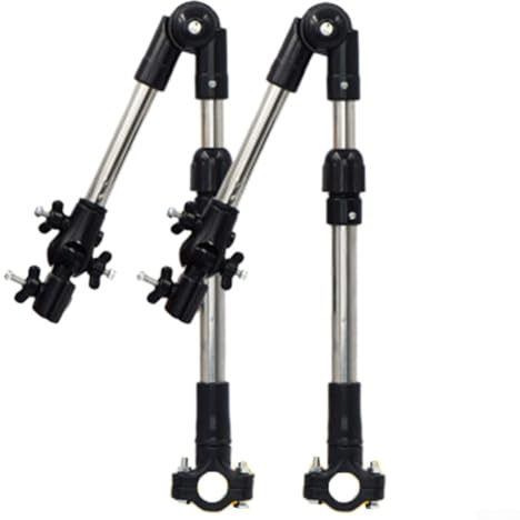 Besttoolifes Verstellbare Sonnenschirmhalterung mit 360 ° und 180 ° Drehung, Teleskop-Regenschirmhalterung für Fahrrad, faltbare Klemme für 0,8–2 cm Durchmesser (schwarz)