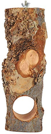 SPYMINNPOO Holz-Futterstation für Haustiere, Apfelholz, Tierfutterregal, Futterbaum, Molarenspielzeug für Kaninchen, Meerschweinchen, mit Schraubbefestigung, 5,6 cm, für Chinchillas