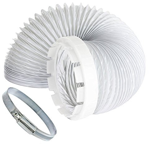 SPARES2GO Vent Hose & Adaptor Worm Drive Screw Steel Pipe Clip Kit For Indesit Tumble Dryer (2 Metres, 4'' Fitting)