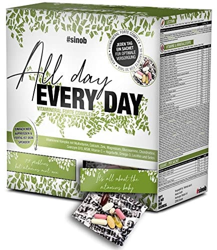 All Day Every Day - Multivitamine und Mineralstoffe. Nahrungsergänzung mit Mikronährstoffen wie Omega-3, Coenzym Q10, A-Z Vitamine, Lecithin, Magnesium, Zink 1 x 30 Päckchen á 8 Einheiten.