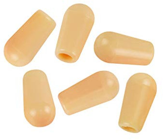 FLEOR 3-Wege-Kippschalterknöpfe Kunststoffschalterspitzen 4 MM für Pickup-Gitarrenwahl-Kippschalter, 6er-Pack, Creme