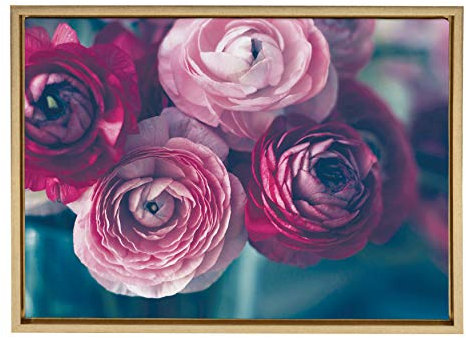 Kristy Campbell Kunstdruck auf Leinwand, Wandbild Motiv ''Sylvie Yours'', gerahmt, 18 x 24 cm, goldfarben