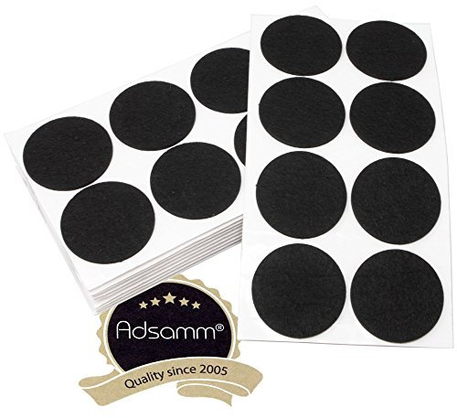 Adsamm® / 80 x Selbstklebende Filzgleiter/Schwarz/ø 60 mm/Rund/Möbelgleiter aus Filz mit 3.5 mm Stärke/Möbel- und Bodengleiter