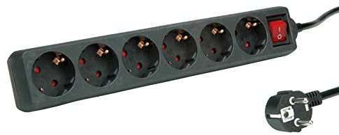 ROLINE Multiprise 6X avec Interrupteur, Noir, 6 m