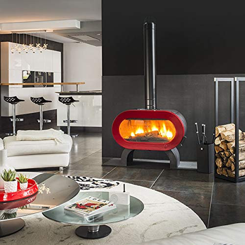 Poêle À Bois Fonte 10kw Rouge - P647947