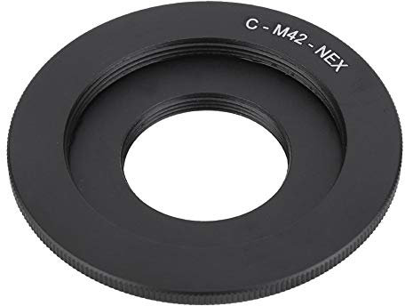 Yunir Aluminiumlegierung M42-C-NEX Objektiv Adapterring Langlebige Kamera Fotoblitz Zubehör für M42/C Mount Kamera Objektiv für NEX Mount Kamera
