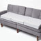 Homescapes 3-Sitzer Sofa-Sitzerhöhung 150x50 cm grau gestreift, 10 cm Dickes Sitzkissen Baumwolle, Couch-Auflage orthopädischer Schaumstoff