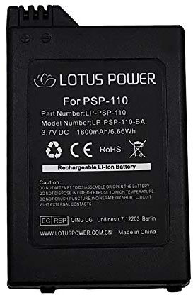 LOTUS POWER Batterie PSP 110 3,7V 1800mAh Haute Capacité, Batterie PSP-110 Remplacement PSP110 pour Playstation Portable PSP-1004 PSP-1000 PSP-1000K PSP-1000G1 PSP-1000G1CW PSP-1000KCW