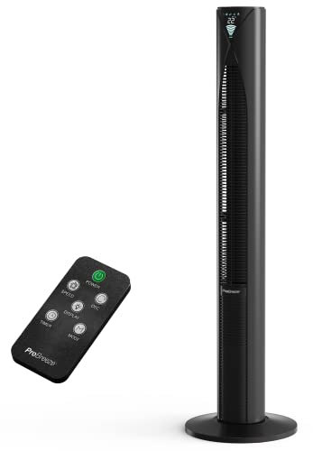 Pro Breeze Ventilatore a torre da 117 cm ultra potente, ventilatore oscillante con motore da 45 W, 3 velocità, 4 modalità operative e timer da 12H