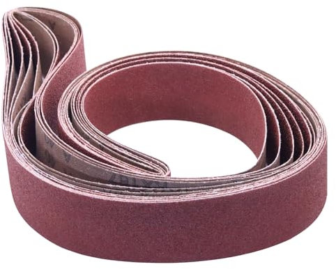 2 inch x 72 inch Sanding Belts, 40 60 80 120 180 240 400 Assorted Grits Aluminum Oxide Sandpaper for Belt Sander, 7 Pack