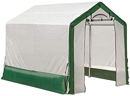 ShelterLogic Foliengewächshaus, 240x180x200 cm, Weiß/Grün, Moskitonetz | Das mobile Foliengewächshaus überzeugt durch einfachen Auf- und Abbau für den saisonalen Einsatz und Insektenschutz.