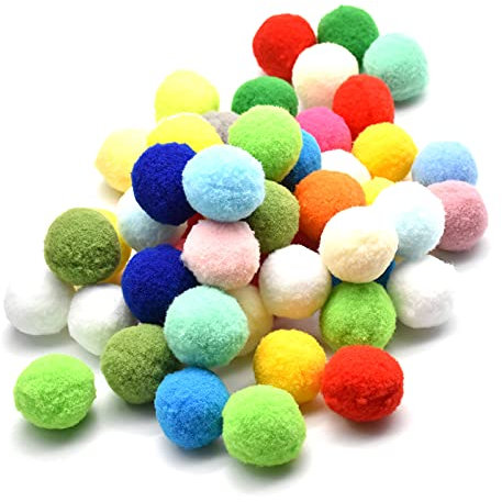 YMWALK 50 Stück Katzenspielzeugbälle 3CM, weiche Bunte Katzenkugeln Katzenpompons Ball Kätzchen Haustier Spielzeug, Plüsch Kratzbälle Spielzeug Interaktives Haustierzubehör für Katze Kätzchen Hund