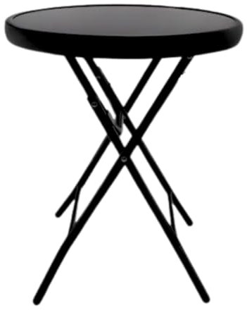 Garden Mile 40cm Round Garden Table For Yard Lawn Bistro Patio Furniture Black Glass Side Table For Indoors And Outdoor Furniture Ideal Folding Tables Small Camping Tables That Fold Up