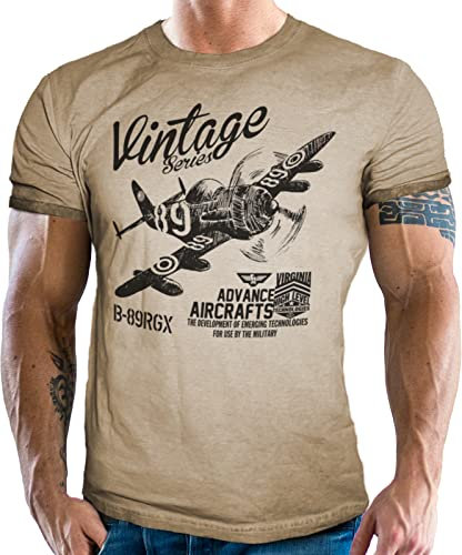 T-Shirt Washed Used Look für Airborne Racing US-Airforce Fans: Vintage Air