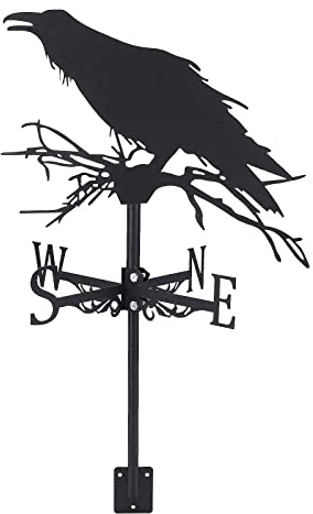 SUPERDANT 1 girouette décorative en forme de corbeau en métal pour décoration de jardin, ferme, outil de mesure du vent