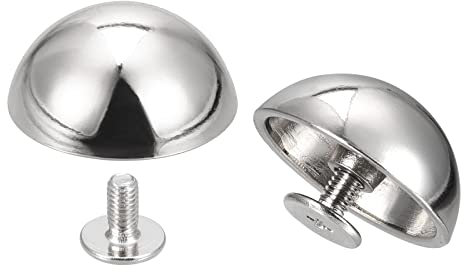 sourcing map 20x9mm Rivets Tête Rond Vis Dos Creux Cuir Goujons Argenté 8 Ensembles