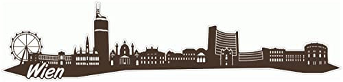 Samunshi® Wien Skyline Aufkleber Sticker Autoaufkleber City Gedruckt - 15x3,5cm braun