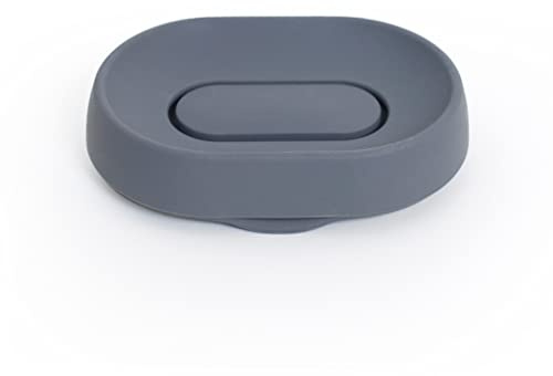 Bosign Silicone Soap Dish. Hidden draining keeps soap bar extra dry, Sustainable Soap Bar Holder for Kitchen, Bathroom. Solid & Steady in Silicone. Oval, Graphite Gray (14x10x3,5 cm)