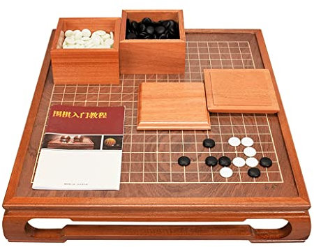 19 × 19 Red Walnut Go Game Table Board with Mahogany Bowl and 361 GO Stones Classic Chinese Board Game Weiqi for 2-Player