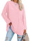 Famulily Ladies Autumn Spring Basic T Shirt Tops Women Crewneck Long Sleeve Oversized Tops Pink XL