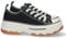 shoes&blues.es 72890-Zapatilla de Plataforma para Mujer, Comoda, Estilo Bamba, Material de Lona, y Cierre de Cordones. Talla 38 Negro