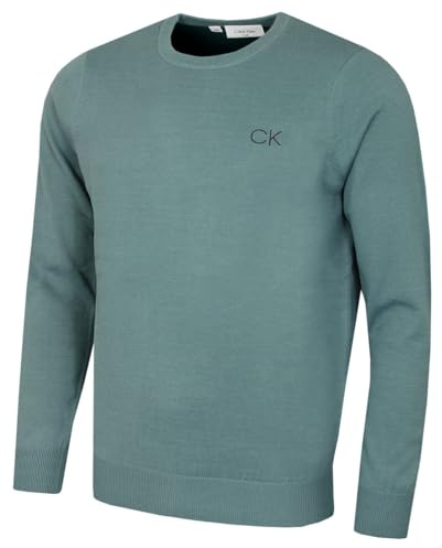 Calvin Klein Mens Round Neck Golf Sweater - Sage - M