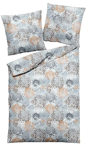 Dormisette Feinbiber Bettwäsche Gatineau eisblau 1 Bettbezug 155 x 220 cm + 1 Kissenbezug 80 x 80 cm