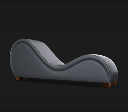 Di-Lara Hochwertiger Tantra-Kamasutra-Sofastuhl aus Kunstleder – bequemer Tantra-Liege-Sessel für intime Momente -Grau