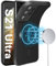 Coque de protection pour Samsung Galaxy S21 Ultra - Protection de l'appareil photo intégrée - Magnétique - En silicone souple - Texture mate - Noir