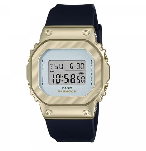 Casio GM-S5600BC-1ER Unisex-Erwachsene Quarzuhr mit Edelstahlarmband, Schwarz