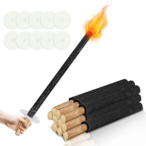 Jopassy 10 antorchas de cera de 100 min con mango extralargo, de alta calidad, 60 cm, para jardín, senderismo, hogueras