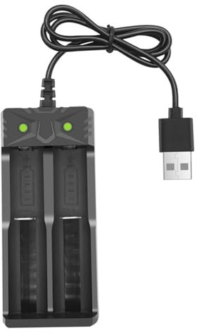 Batteria 18650, batteria ricaricabile USB da 2-slot da 5 V, batteria al litio universale telescopico, batteria con protezione da sovraccarico adatto a 18650/18500/18490/16340/14500