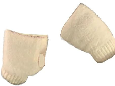 Nerz Fleece Weiche Winter Halb Finger Handschuhe Frauen Warme Luxus Solide Weiß Plüsch Gestrickte Fingerlose Handschuhe Handgelenk Fäustlinge (Color : White, Size : One size)