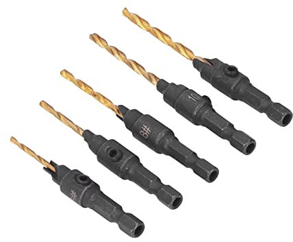 Juego de Brocas Avellanadoras de 5 Uds, Kit de Herramientas de Perforación de Acero de Alta Velocidad para Carpintería