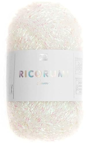 Ricorumi Amigurumi Häkelgarn, Baumwolle, Lamé Irisé White Irisé, 10 g