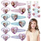 Prinzessin Haarspangen Mädchen Haarschmuck Set- Niedlich Eiskönigin Haarclips mit Elastische Haarring Cartoon Kinder Haarschleifen Haarnadeln Hair Clip Accessoires Geschenke für Mädchen Baby