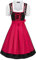 SCARLET DARKNESS Oktoberfest Outfit Bavarian Fancy Dress Beer Festival German Bavarian Women Dirndl Dresses Red XL