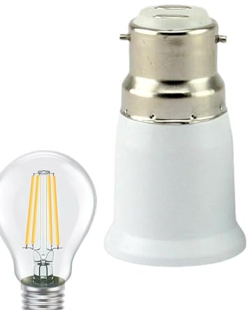 galeyyu Convertidor De Casquillo E27 A B22, Adaptador De Casquillo De Bombilla De Luz A Bayoneta, Soporte De Bombillas Para LED/CFL Y Bombillas Incandescentes [Clase De Eficiencia Energética A]