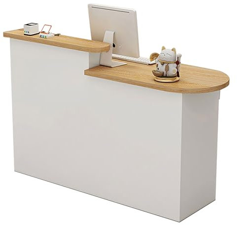 GAOXIAO Empfangstheke Modern und HöLzerne, Rezeptionstresen Klein Weiss mit Abschließbaren Schubladen, Rezeption Schreibtisch für Laden Büro Messe Hotels Kleine Räume