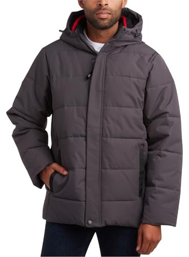 CANADA WEATHER GEAR Herren Winterjacke - Heavyweight Puffer Jacket - Casual Coat for Men (M-XXL), Kohle 2, XX-Large