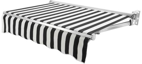 Futchoy Auvent à bras articulés, rétractable, manuel, 1,5 x 1 m, protection solaire, avec manivelle, pour jardin, terrasse et balcon