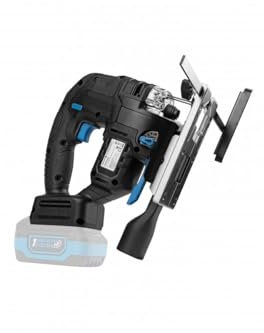 HÖGERT TECHNIK Akku-Pendelhubstichsäge 18V, bürstenloser Motor, kabellos, 0-2600 U/min, 26mm Klingenhub, 4-stufige Blattschwingung, ohne Akku, werkzeugloser Klingenwechsel, LED, Aluminium-Sockel