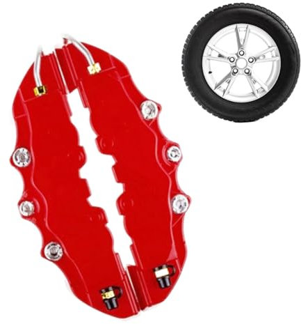Brake Cover - 2 Pieces Brake Protector Cover, Disc Brake Car Covers Front & Rear Kit For Car Accessories - Red, M