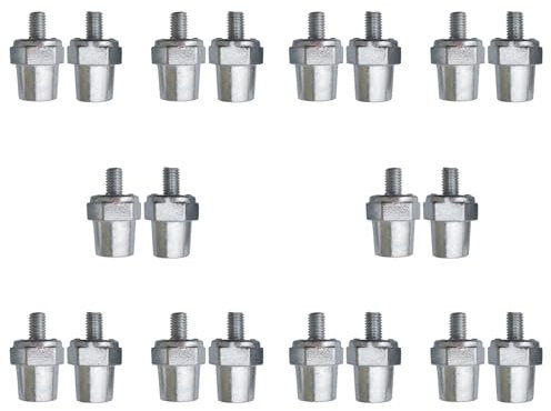 PAGJHRFJG 10 Pair Zinc Alloy Battery Side Terminal Charging Posts Fit 8mm Positive (+) or Negative (-) Battery Cable Terminals