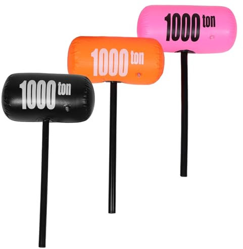 Milisten 3pièces Marteau Gonflable PVC pour Garçon Fille Jouet De Fête Anniversaire Accessoire pour Soirées à Thème Et Cosplay