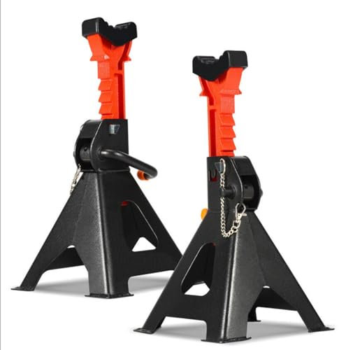 WZTO Caballete para coche 4 x 3T (295 – 425 mm), 10 niveles reforzados, caballete de apoyo para gato hidráulico, cambio de neumáticos, con seguridad