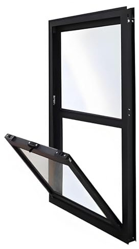 Usknxiu Ersatz für Kellerschiebefenster, Aluminium-Sturmschuppenfenster, abschließbare, klare Lüftungsfenster, Fenster für Mobilheime,WxH 18x29in/45x73cm