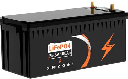 Batteria al litio 24V 100Ah LiFePO4- uscita massima 2560Wh, perfetta per camper, pannelli solari, caravan, barche,Sistemi fuori rete