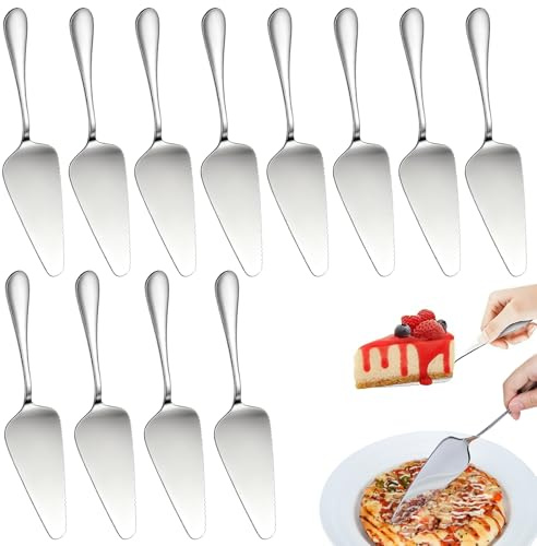 12 Pezzi Set di Spatole per Dolci in Acciaio Inox con Bordo Seghettato | Argento Paletta Torta in Acciaio Inossidabile da 23 cm, Palette da Dolce per Cucine, Feste